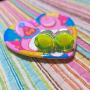 Vibrant Neon Green 18mm Glass Plugs